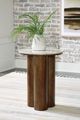 Signature Design by Ashley® Henfield Beige Side Table with Brown Base-4