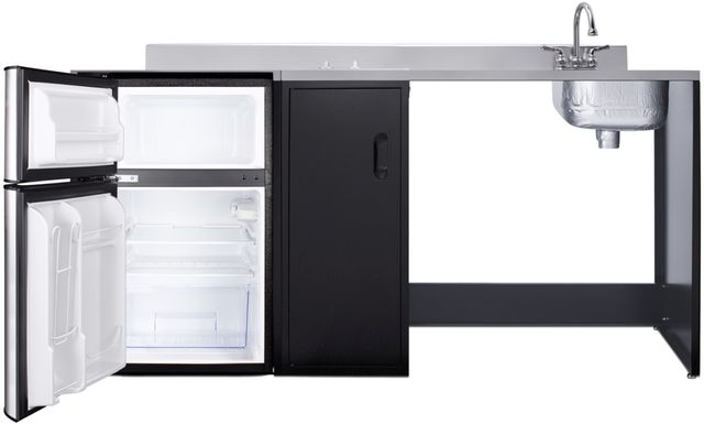 Summit® 72" Black/Stainless Steel Barrier-Free All-in-one Kitchenette -2