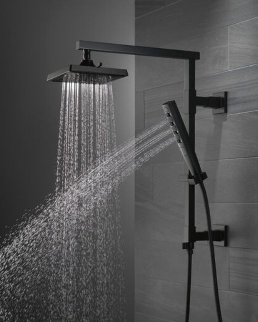 Delta Universal Showering Matte Black 18" Angular Shower Column-3