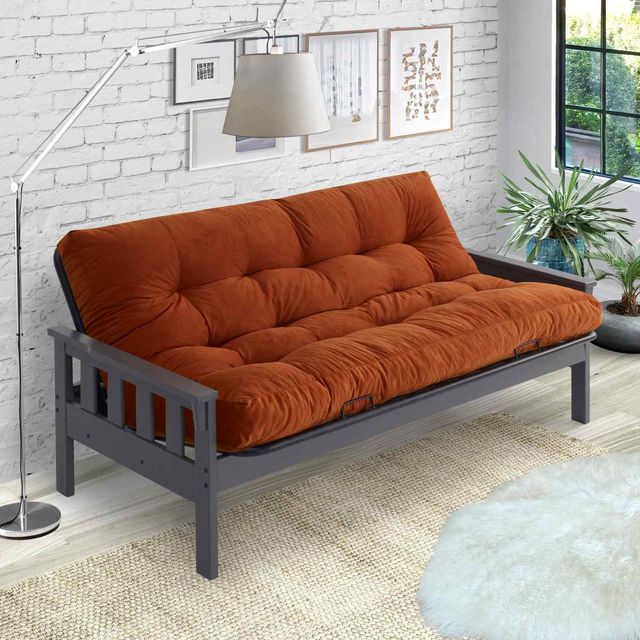 Woodcrest Gray/Orange Futon-1