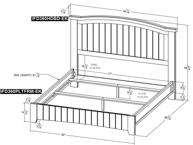International Furniture Direct Pueblo White Eastern King Panel Bed-1