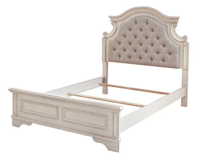Signature Design by Ashley® Realyn Beige/Chipped White Full Upholstered Panel Headboard-1