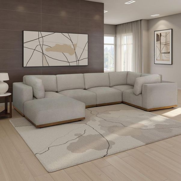 Legends Home Windsor Beige Ottoman-1
