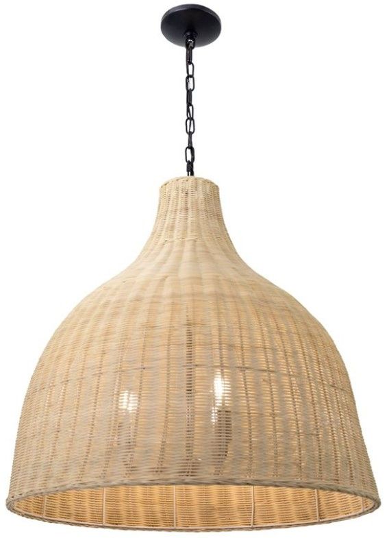 YHD Marama Rattan Beige 3-Lights Large Pendant Lighting-2