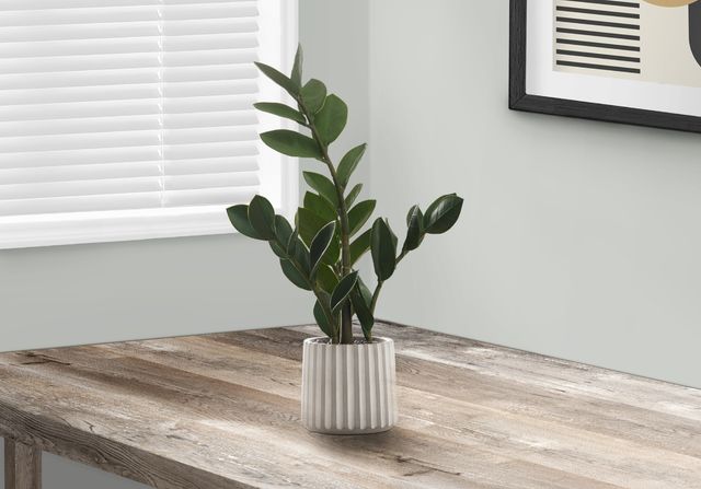 Monarch Specialties Inc. Green/White 20" Tall Artificial Potted Zz-3