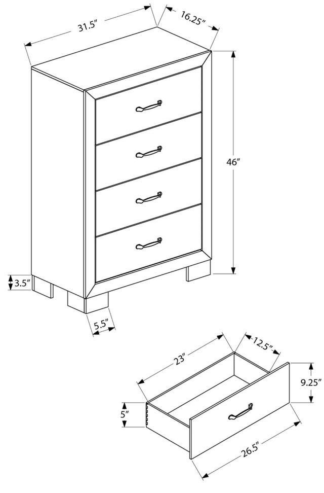 Monarch Specialties Inc. Warm Medium Oak Chest-2