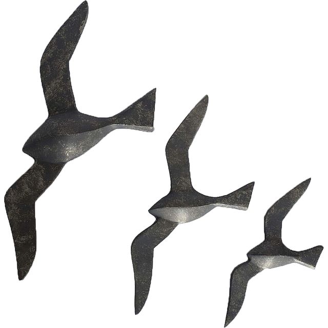 Renwil® Skyward Set of Three Charcoal Wall Art-0