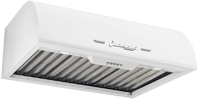 Unique® Appliances Classic Retro 24" Marshmallow White Wall Mounted Range Hood-2