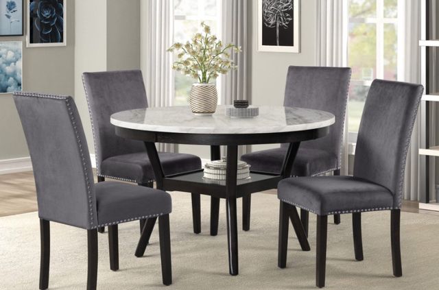 New Classic® Home Furnishings Celeste 5-Piece Espresso/Gray Dining Table Set-1