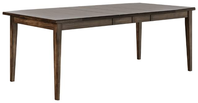 Country View Woodworking Customizable Jasper Cherry Top 48" Dining Table with 4-Leaves and Brown Maple Base