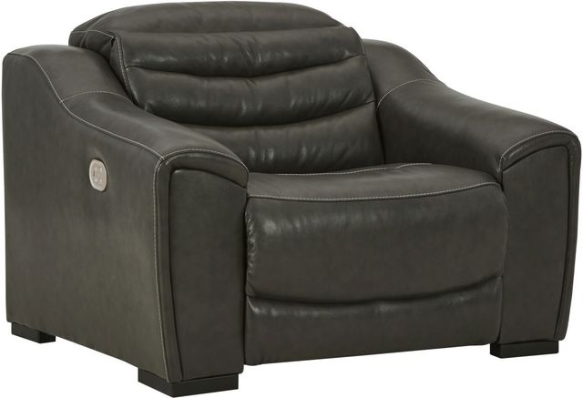 Signature Design by Ashley® Center Line 2-Piece Dark Gray Power Reclining Living Room Set-2
