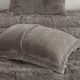 Olliix by Intelligent Design Malea Grey Twin/Twin XL Shaggy Faux Fur Comforter Mini Set-3