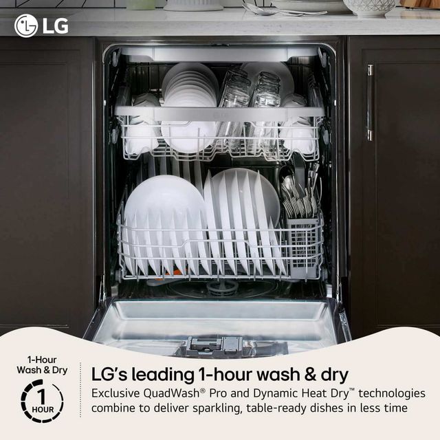 LG 24" Black Stainless Steel Top Control Built In Dishwasher with QuadWash® Pro, TrueSteam®, Dynamic Heat Dry™ and AutoVent Dry™-2