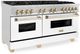 ZLINE Autograph Edition 60" Satin Stainless Steel Pro Style Dual Fuel Range with White Matte Door-1