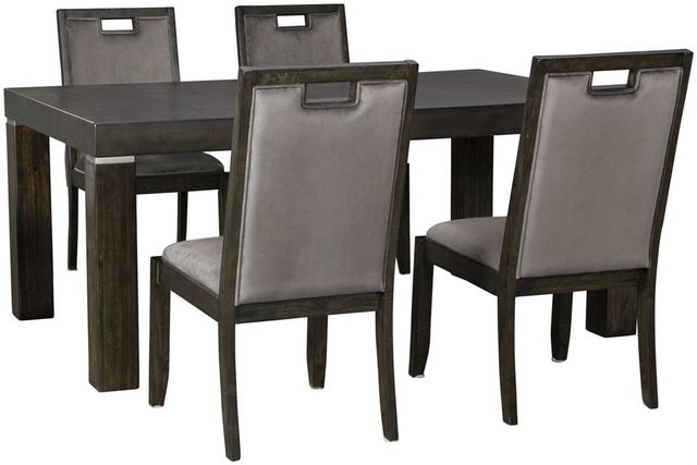 Signature Design by Ashley® Hyndell Dark Brown 5-Piece Dining Table Set-0