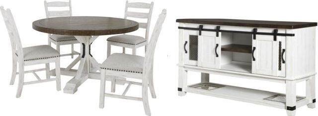 Signature Design by Ashley® Valebeck 6-Piece Warm Brown/White Dining Set