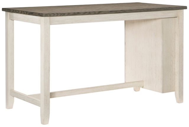 Mazin Furniture Timbre Antique White Counter Height Table with Rosy Brown Top -0