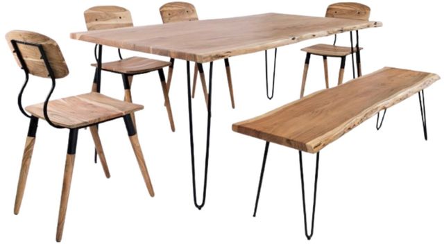 Jofran Inc. Nature's Edge 6-Piece Natural 79" Dining Set-0