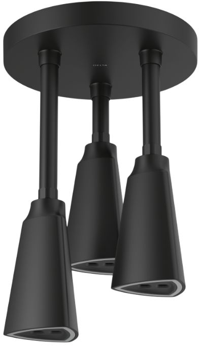 Delta Universal Showering Matte Black H2Okinetic® Pendant Raincan Shower Head with LED Light-0