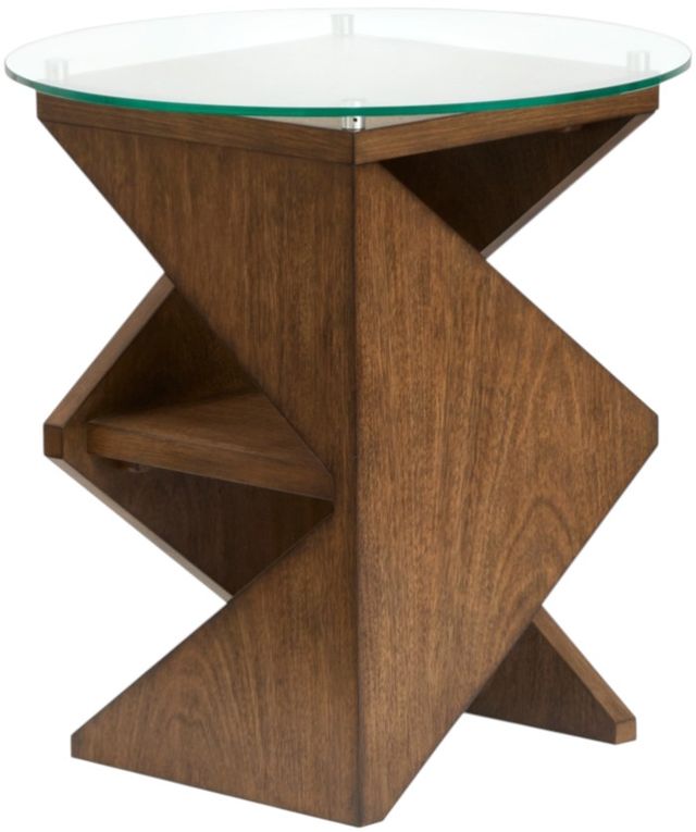 Magnussen Home® Vector Russet Brown Round Accent Table-4
