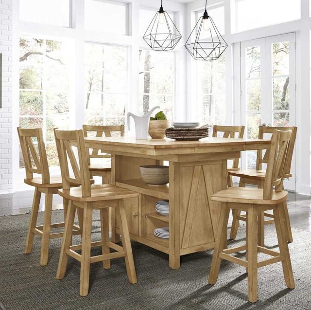 Liberty Furniture Lindsey Farm 7-Piece Natural Gathering Dining Table Set-1
