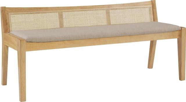 Powell® Beaux Beige/Natural Cane Back Bench-0