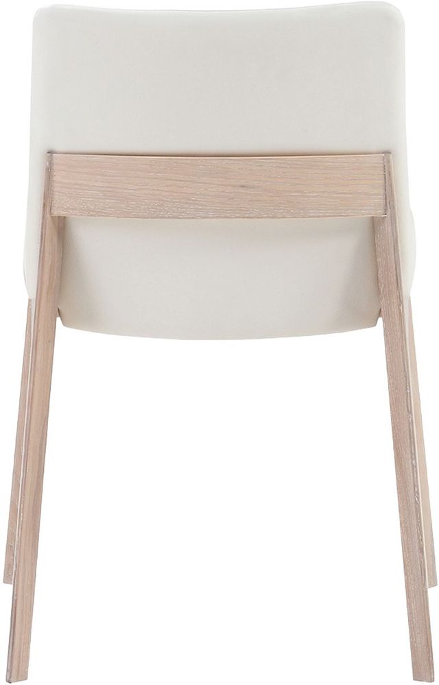 Moe's Home Collection Deco 2-Piece Cream White PVC Oak Dining Chair Set-3