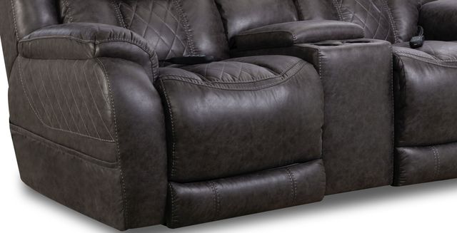 HomeStretch Steel Power Reclining Loveseat with Console-1