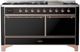 Ilve® Majestic III 60" Glossy Black Pro Style Dual Fuel Liquid Propane Range with Solid Door and Copper Trim-0