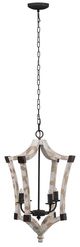A & B Home Andreas Black/Distressed White Winged Chandelier-0