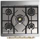 Ilve® Majestic III 30" Antique White Pro Style Dual Fuel Natural Gas Range with 5 Black Brass Burners and Brass Trim-4