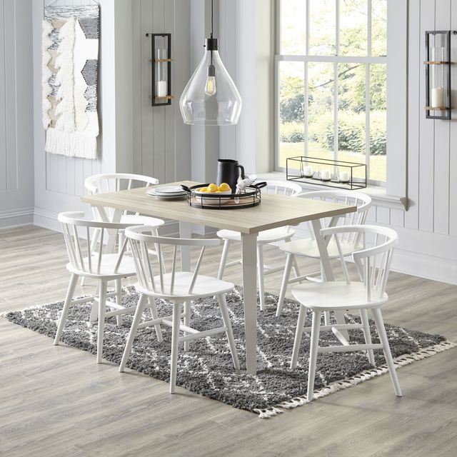 Signature Design by Ashley® Grannen 7-Piece Natural/White Dining Table Set-3