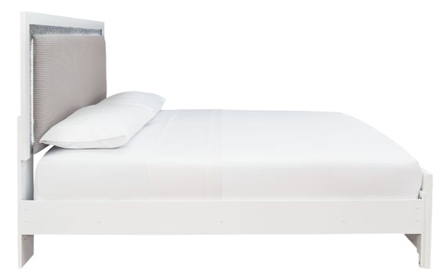 Signature Design by Ashley® Raechalla Gray/White Queen Upholstered Panel Bed-3