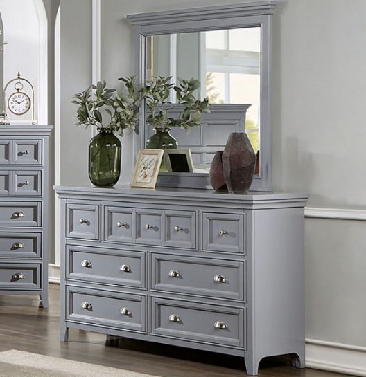 Furniture of America® Castlile 4-Piece Gray Full Bedroom Set-2