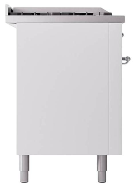 Ilve® Nostalgie II Noblesse 60'' White Pro Style Dual Fuel Range with Chrome Trim-2