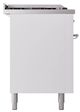Ilve® Nostalgie II Noblesse 60'' White Pro Style Dual Fuel Range with Chrome Trim-2