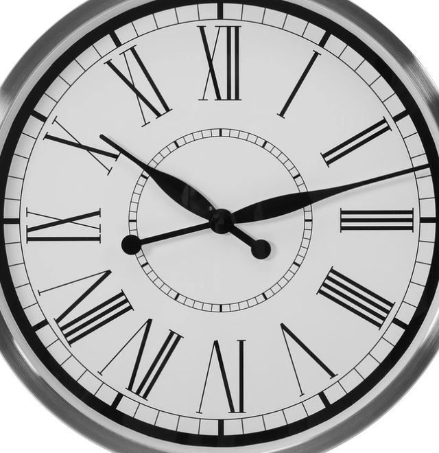 Decor-Rest® Furniture LTD Victoria Brushed Nickel Wall Clock-1
