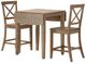 Jofran Inc. Eastern Tides 3-Piece Brushed Bisque Counter Table Set with X Back Stools-0
