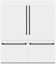 ZLINE Autograph Edition 72" 39.6 Cu. Ft. White Matte Built-In French Door Refrigerator with Water Dispensers, Ice Makers, and Matte Black Accents-0