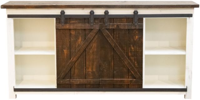 American Wholesale Furniture Barn Door Rodeo/White 70" TV Console