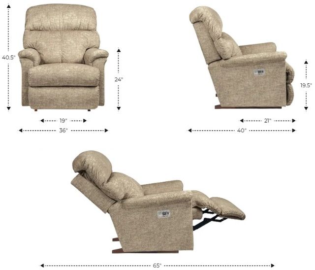 La-Z-Boy® Reed Linen Power Rocking Recliner with Headrest-2