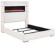 Coaster® Tisdall Cream California King Upholstered Panel Bed with Flame Visualizer-1