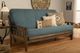Kodiak Furniture Tucson Linen Aqua/Rustic Walnut Full Futon with Mattress-1