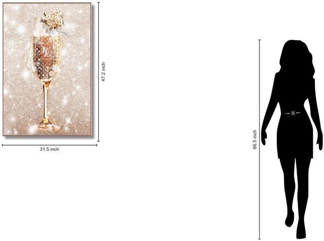 Classy Living Glamalicious Rose Gold Bubbly with Rocks Wall Art-2