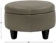 Jonathan Louis Small Gray Round Storage Ottoman-1
