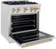 ZLINE Classic Autograph Edition 30" Stainless Steel Pro Style Gas Range with Polished Gold Accents-3