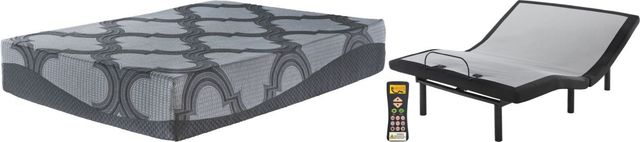 Sierra Sleep® by Ashley® 2-Piece 12" Hybrid and Best Adjustable Base California King Mattress Set-0