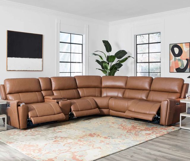 Parker House® Hancock 6-Piece Apple Cider Power Reclining L-Shape Sectional with Power Headrest and Lumbar-2