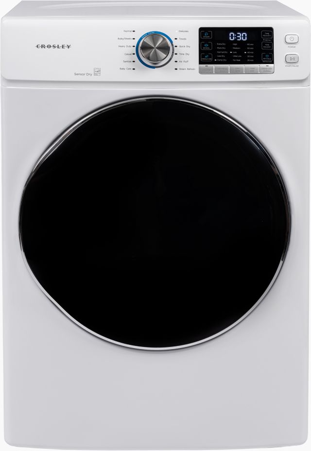 Crosley® 8 Cu. Ft. White Front Load Gas Dryer-0