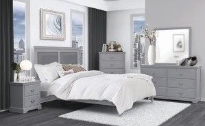 Mazin Furniture Seabright Gray Eastern King Bed-2
